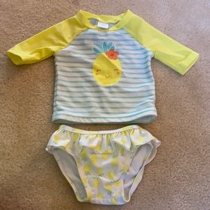Baby girl Gymboree swimsuit with pineapple